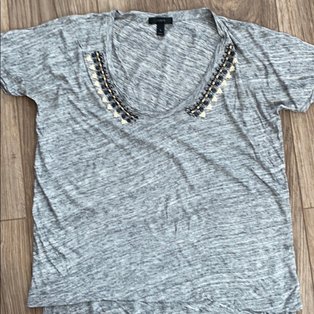 JCrew beaded t-shirt